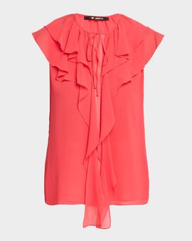 Kobi Halperin Maren V-Neck Sleeveless Ruffle Blouse