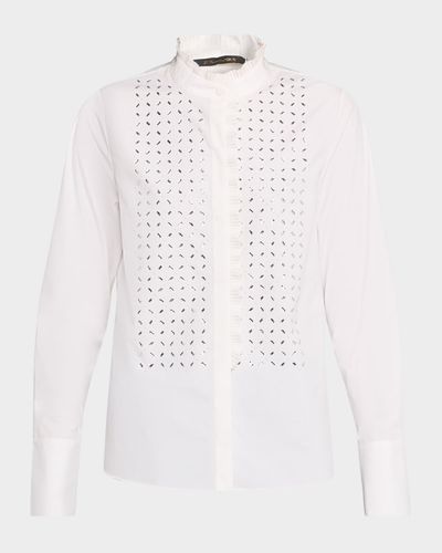 Kobi Halperin Mick Embellished Ruffle-Trim Blouse