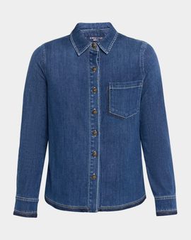 Kobi Halperin Olive Button-Down Washed Denim Shirt