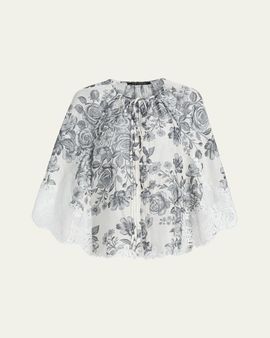 Kobi Halperin Paloma Lace-Trim Viscose-Linen Blouse