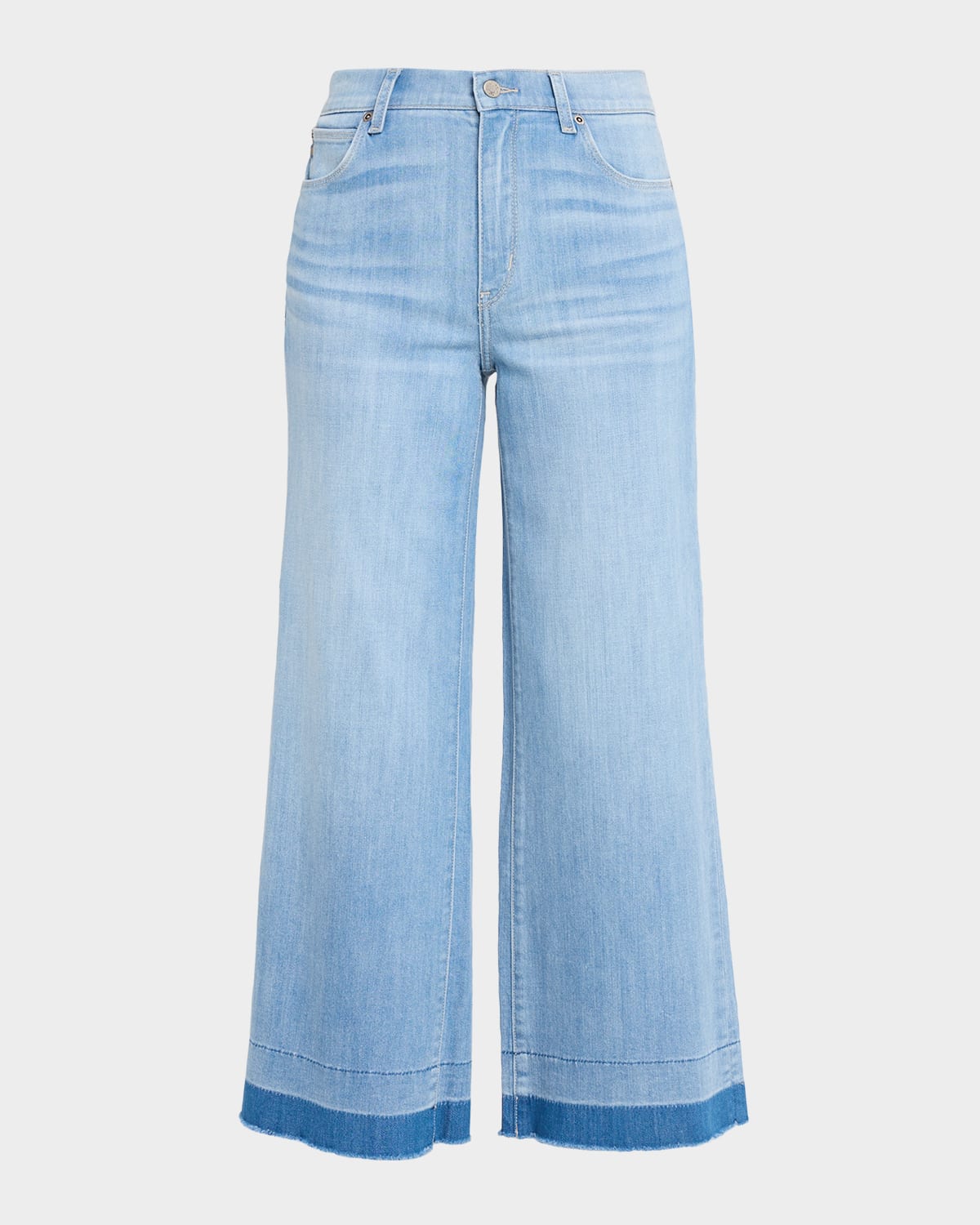 Kobi Halperin Rafaella Washed Denim Wide-Leg Cropped Jeans