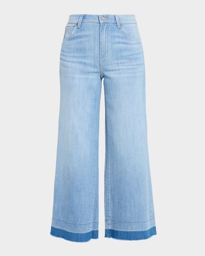 Kobi Halperin Rafaella Washed Denim Wide-Leg Cropped Jeans