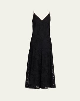 Kobi Halperin Robbie Embroidered Lace-Trim Maxi Dress