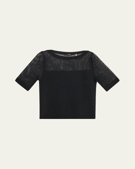 Kobi Halperin Romi Mesh-Yoke Knit Top
