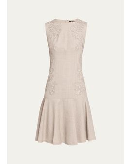 Kobi Halperin Tate Wool Drop-Waist Knee-Length Dress