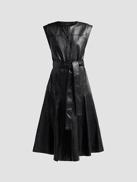Kobi Halperin Women's Brenda Faux-Leather Tie-Waist Midi Dress