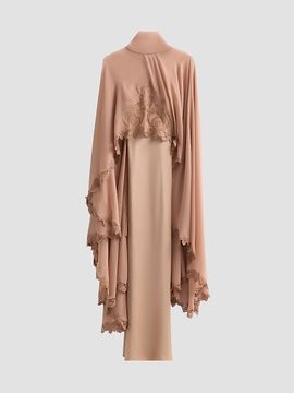 Kobi Halperin Women's Carmen Satin A-Line Cape Maxi Dress