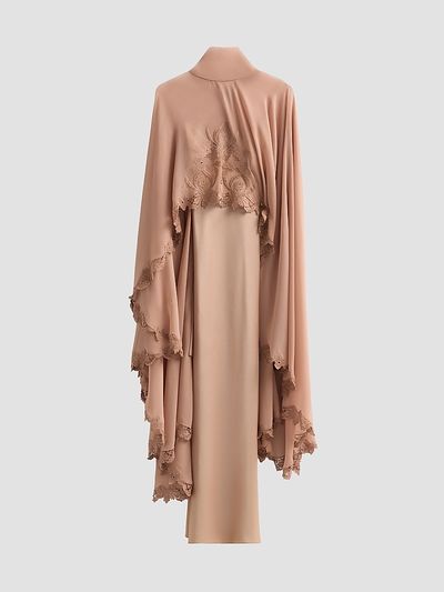 Kobi Halperin Women's Carmen Satin A-Line Cape Maxi Dress