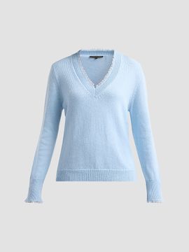 Kobi Halperin Women's Dora Fringe-Trim Merino Wool Sweater