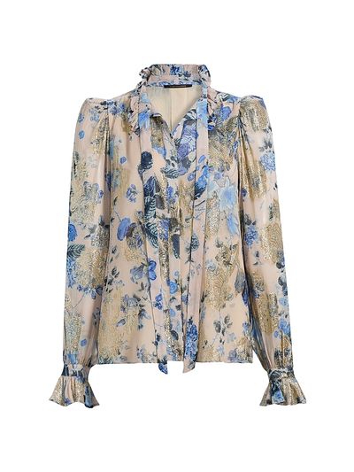 Kobi Halperin Women's Josie Metallic Floral Ruffle Blouse