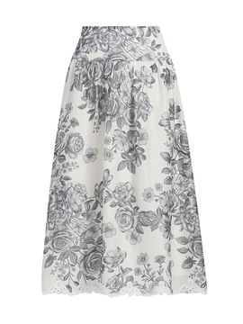 Kobi Halperin Women's Lidia Floral Lace-Trim Midi-Skirt