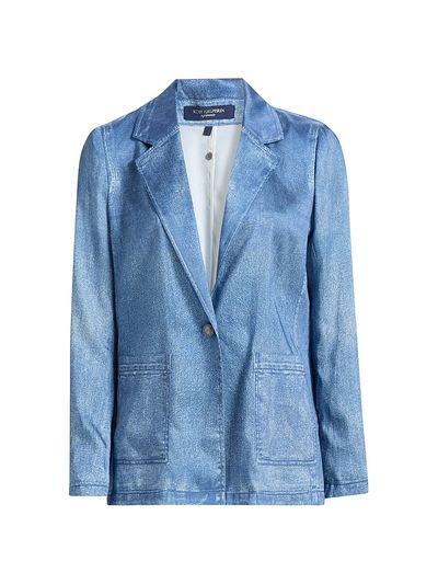 Kobi Halperin Women's Veronica Denim-Printed Satin Blazer