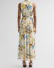 Kobi Halperin Women's Violet Floral Hammered Satin Maxi Dress - 3