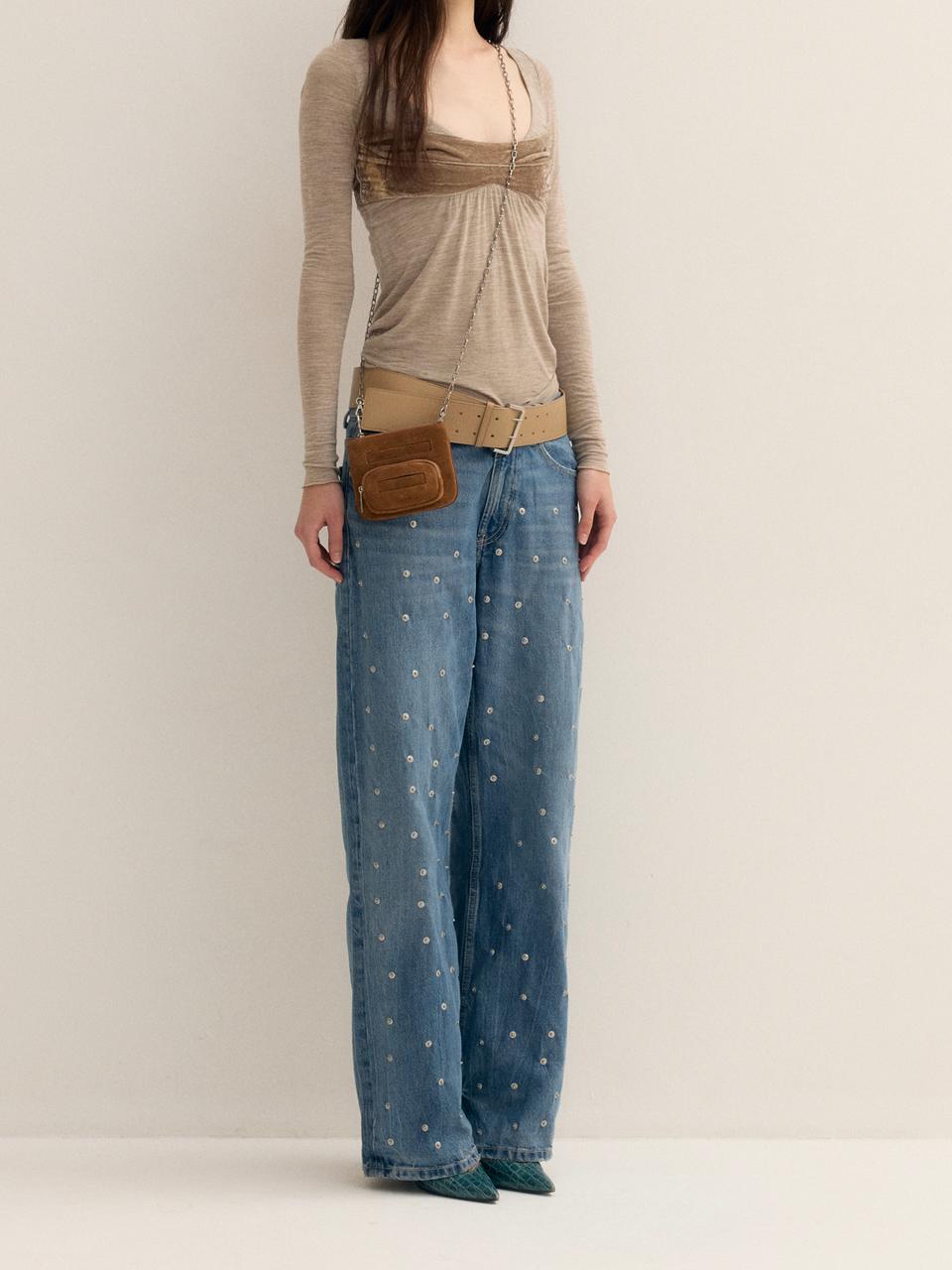 KOIMOOI Poket Mini Chain Bag (Camel Suede)