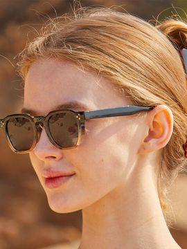 KOLEAT Layered Horn-Rimmed Gradient Multi-Angular UV Protection Sunglasses (DGGRB)