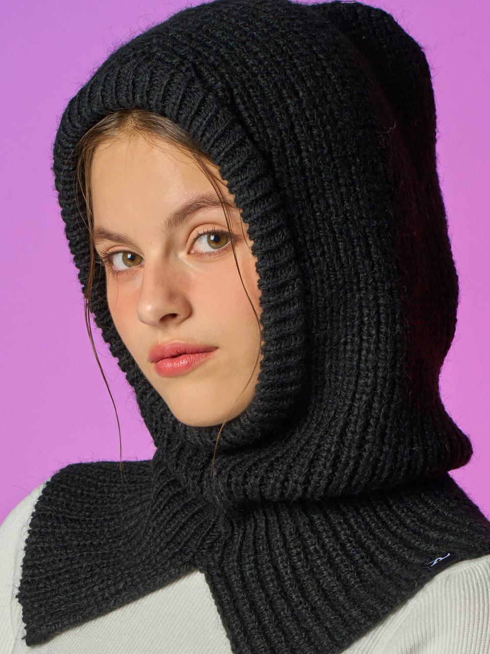 KOLEAT [Real knit ver] Winter face warm Baraclava hat [Bl