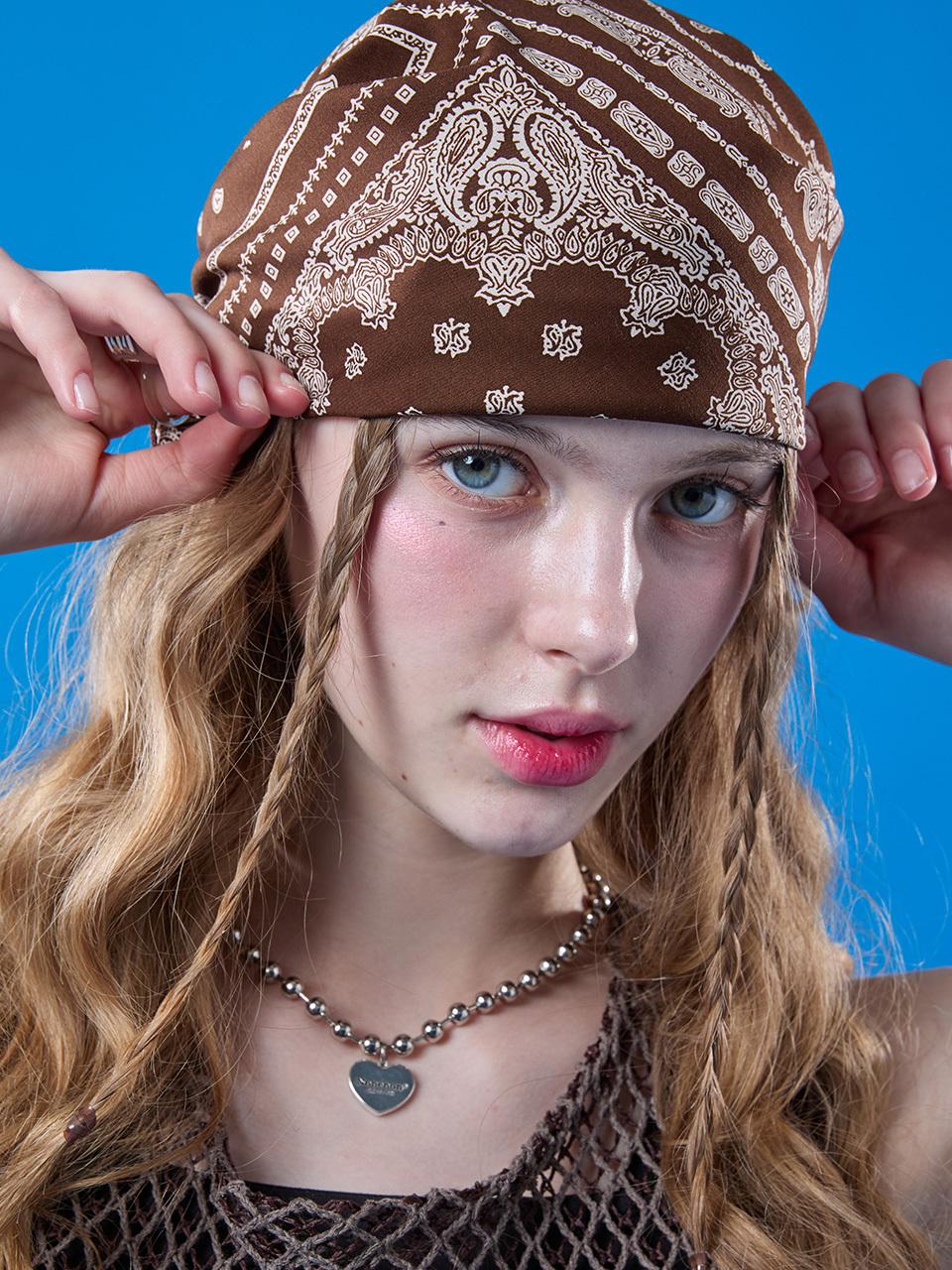 KOLEAT UV Protection Bohemian Bandana Hair Scarf Headband [BROWN]