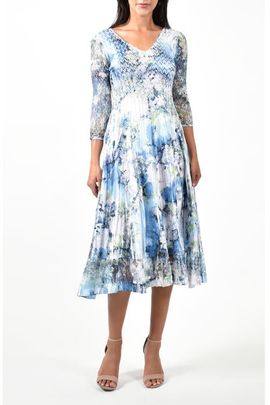 navy blue dress for baby girl NEW KOMAROV Beaded V-Neck Chiffon Charmeuse Midi DRESS + JACKET SIZE M $438  NAVY main image 1