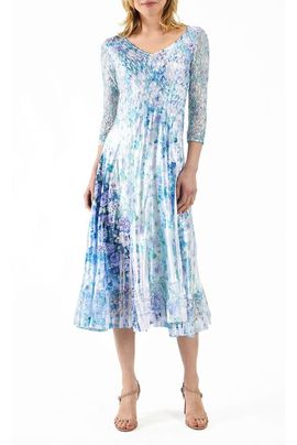 Komarov Komarov Tiny Rose  Dress with Lace 3/4 Sleeve