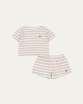 Konges Slojd Boy's Famo Striped Cotton T-Shirt & Shorts Set