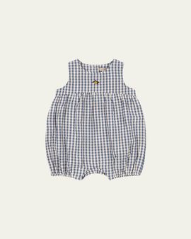 Konges Slojd Boy's Kim Gingham Organic Cotton Romper