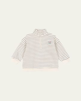 Konges Slojd Boy's Lou Striped Half-Zip Sweater