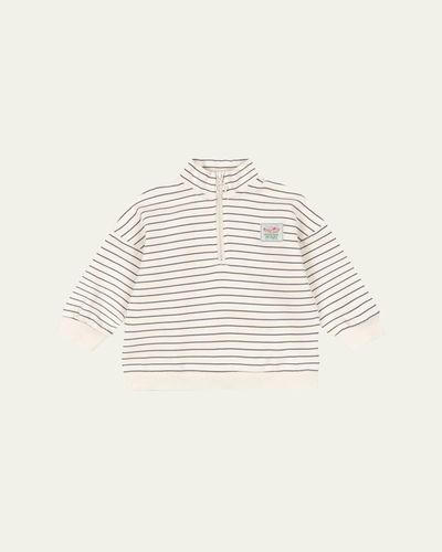 Konges Slojd Boy's Lou Striped Half-Zip Sweater