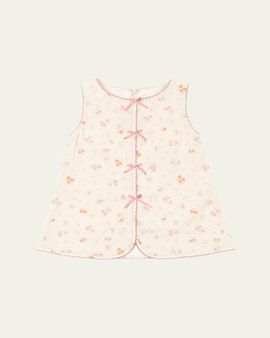 Konges Slojd Girl's Elin Sleeveless Floral Picot-Trim Dress