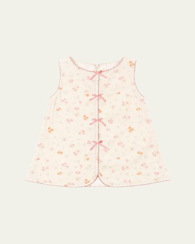 Konges Slojd Girl's Elin Sleeveless Floral Picot-Trim Dress