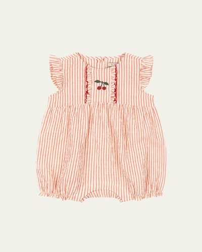 Konges Slojd Girl's Ellie Ruffled Seersucker Romper