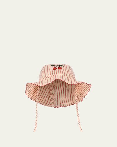 Konges Slojd Girl's Ellie Striped Cherry Sun Hat