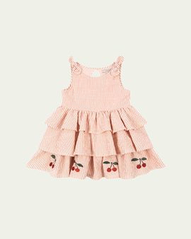 Konges Slojd Girl's Ellie Tiered Seersucker Dress