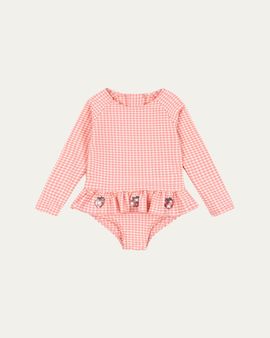 Konges Slojd Girl's Etta Skirted Long-Sleeve Swimsuit