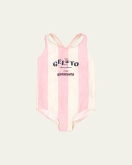 Konges Slojd Girl's Pomia Striped Swimsuit