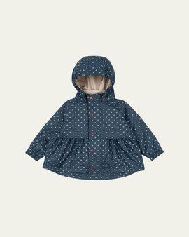 Konges Slojd Girl's Rainy Palme Polka Dot Hooded Jacket