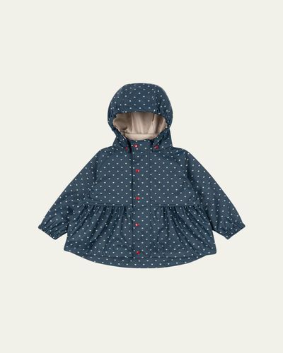 Konges Slojd Girl's Rainy Palme Polka Dot Hooded Jacket