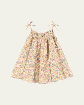 Konges Slojd Girl's Vivian Strappy Floral Seersucker Dress