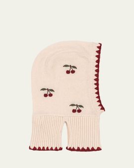 Konges Slojd Kid's Collette Embroidered Wool Balaclava