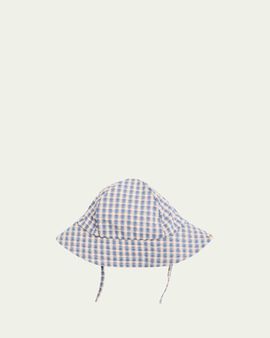 Konges Slojd Kid's Kim Check Cotton Sun Hat