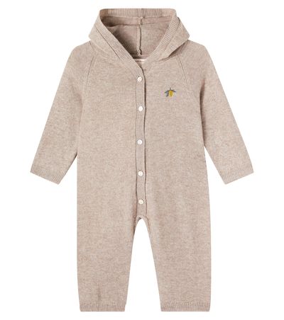 Konges Slojd Konges Sløjd Baby Mattou hooded wool-blend onesie