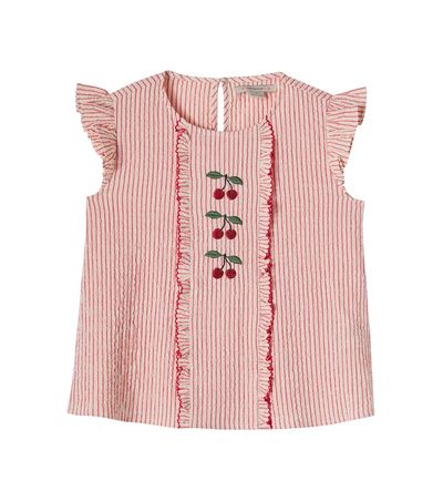 Konges Slojd Konges Sløjd Ellie ruffled striped cotton seersucker top