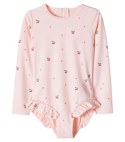 Konges Slojd Konges Sløjd Merle printed ruffled rashguard swimsuit
