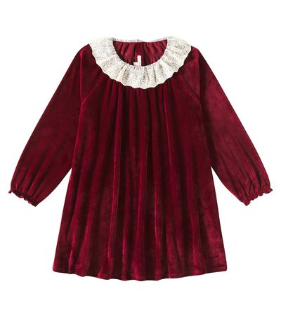 Konges Slojd Konges Sløjd Venola lace-trimmed velvet dress