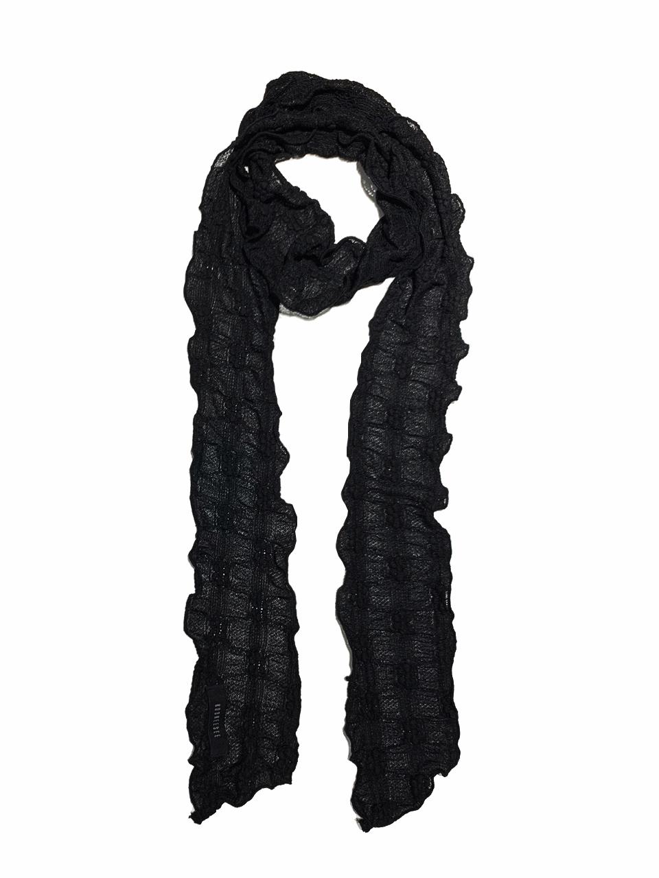KOOKEESEE Delicate Polyester Lace Scarf [Black]