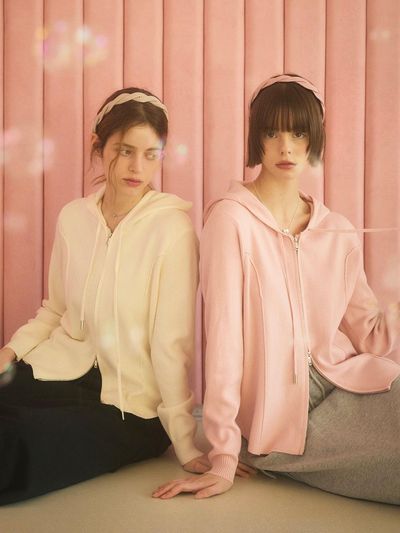 koolkitten Line Two Way Zip Up Hoodie