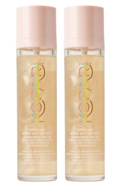 Kopari Kopari Sunglaze Sheer Setting Mist Sunscreen SPF 50 Duo $68 Value 