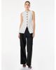 Koton Koton Button Detail Sleeveless Striped Vest - 1