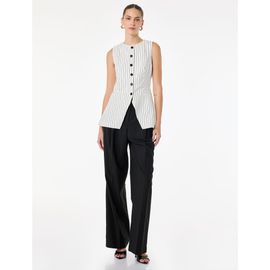 Koton Koton Button Detail Sleeveless Striped Vest