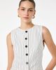 Koton Koton Button Detail Sleeveless Striped Vest - 2