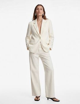 Koton Koton Classic Fit Textured Blazer with Pockets